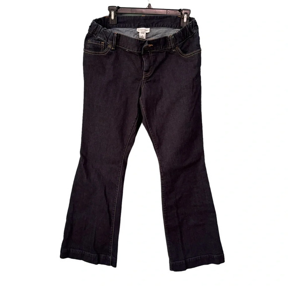 ✨3/$20✨ Liz Lange Maternity Bootcut Jeans Dark Wash Blue. Under Belly. Size 4 - Picture 1 of 14